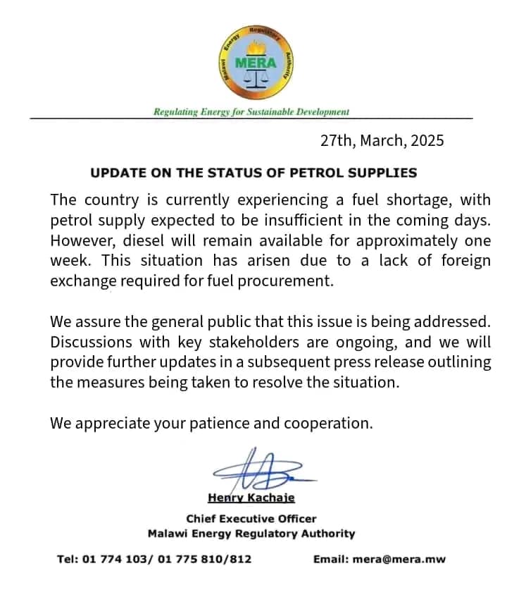 False update on the status of petrol supplies