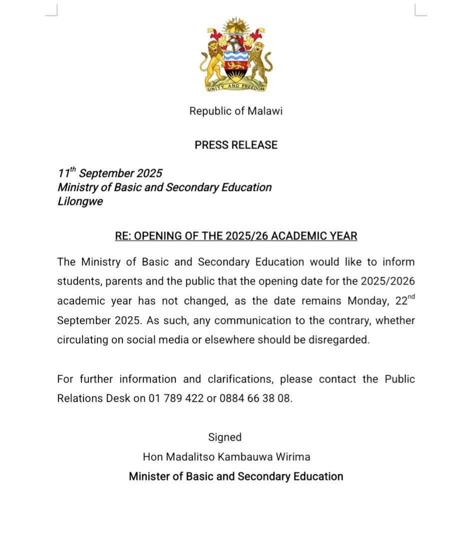 Ministry of Basic and Secondary Education indeed rescinded its decision to revise school opening dates